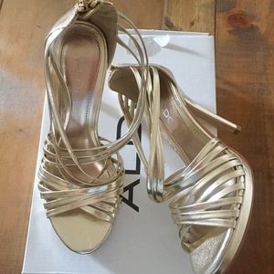 ALDO Gold Heels